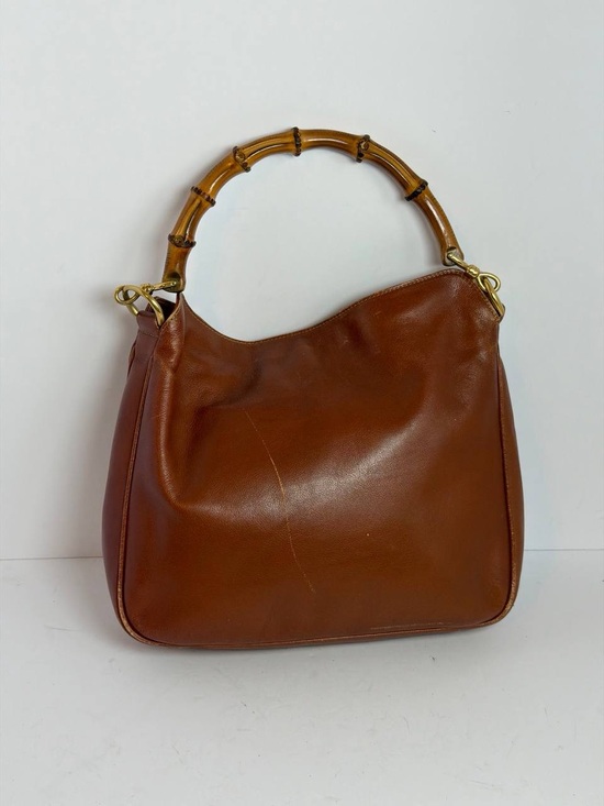 Gucci Handbags - Gucci Bamboo Brown Leather Hobo Shoulder Bag READ